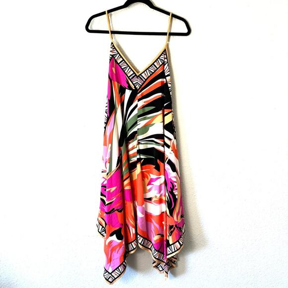 Flying Tomato Hot Pink Handkerchief Midi Dress Size Medium - Picture 2 of 7